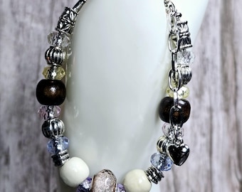 Unique Handmade Bracelet with European Lampwork Beads
