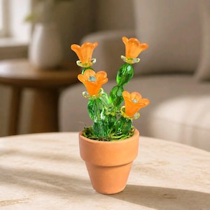 Handmade Beaded Forever Plant - Cactus in Terracotta Pot with Magnet