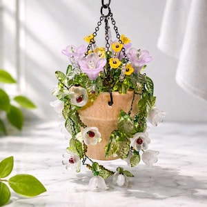 Handmade Beaded Hanging Flower Pot