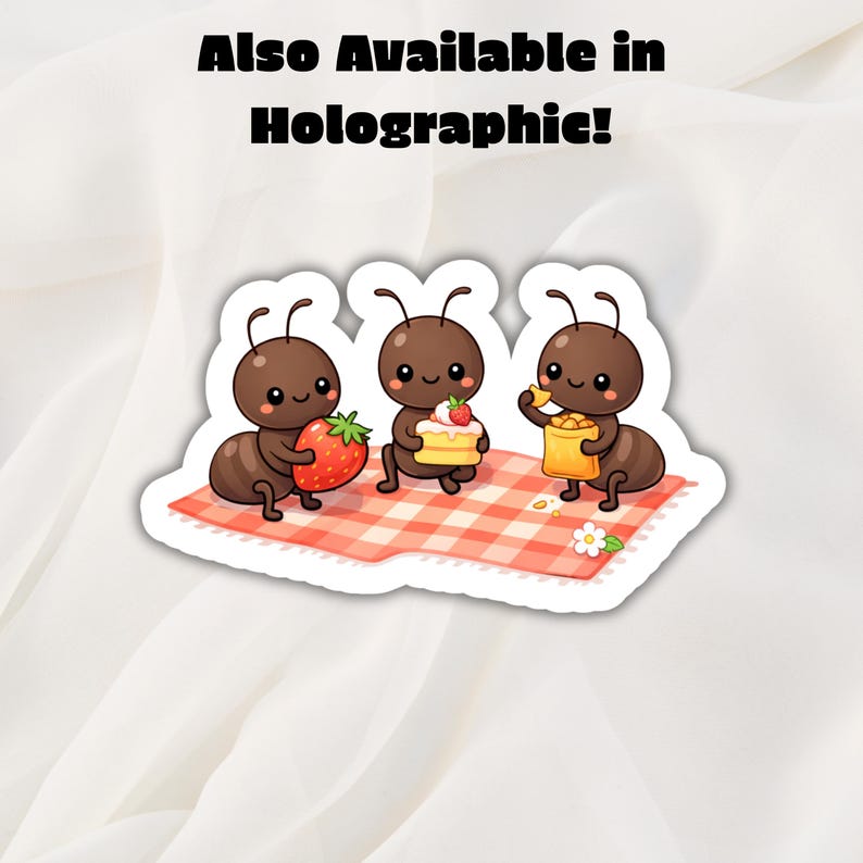 Ant Picnic Sticker, Ant Stickers, Kawaii Bug Decal, Spring Kindle ...