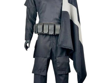 Traje de vuelo negro inspirado en Boba Fett: disfraz de cosplay mandaloriano para eventos y convenciones