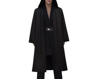 Disfraz de Anakin Skywalker Jedi Oscuro / Traje de cosplay de La Venganza de los Sith con cinturón y túnica