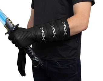 Guantes Jedi negros de Anakin Skywalker / Disfraz de cosplay de Star Wars Episodio III: La venganza de los Sith