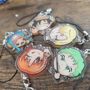 one piece phone charm - Luffy, Zoro, Nami, Chopper, Sanji