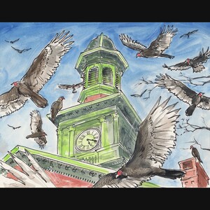 The birds, and the old courthouse