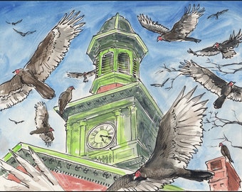 The birds, and the old courthouse