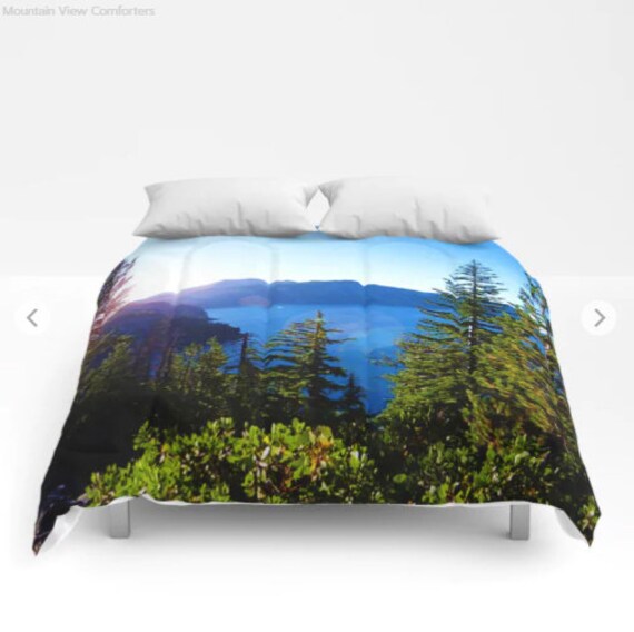 Mountain View Comforter Filled With Poly Fill Or Duvet Cover Etsy