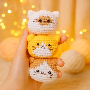 Cat Amigurumi, Crochet Pattern, Amigurumi Pattern, Micro Crochet, Crochet Amigurumi, Kitty Plushie, Crochet Cat Pattern, Crochet Cat, Kawaii