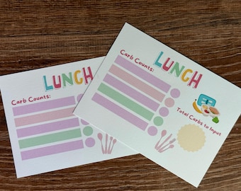 Typ 1 Diabetis Kinder Lunch Box Carb Count Karte
