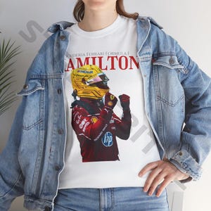 Lewis Hamilton T-Shirt, F1 Racing Graphic Tee, Modern Ferrari Comfort Colors Shirt, Formula One Fan Apparel, F1 Merch