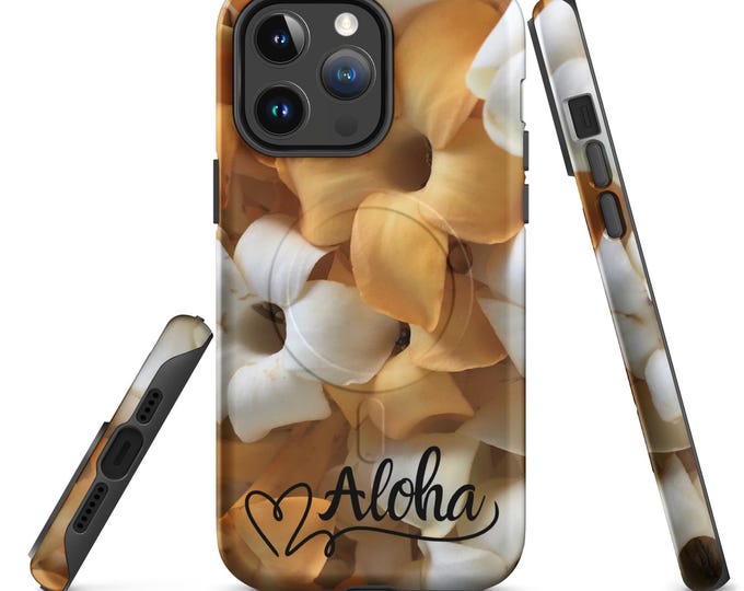 Puakenikeni Aloha MagSafe® Tough Phone Case for iPhone® – Tropical Hawaiian Flower iPhone Cover with Dual-Layer Protection