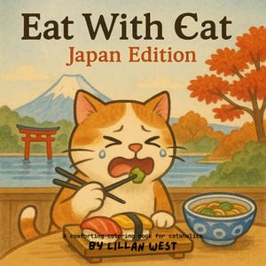 Kawaii Cat Japan Coloring Book: Funny Japanese Food Art (PDF Download)