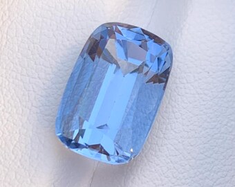 Aguamarina azul Santa María de talla cojín, 7,66 ct, certificada por Skardu Pakistán