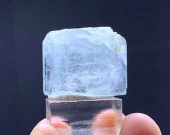 Cristal de água-marinha azul transparente – Pedra preciosa berilo natural, espécime mineral Skardu Paquistão, cristal limpo