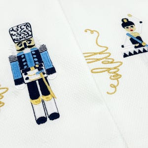 Nutcracker or Ballerina Embroidered Christmas Towel | Personalized Gift