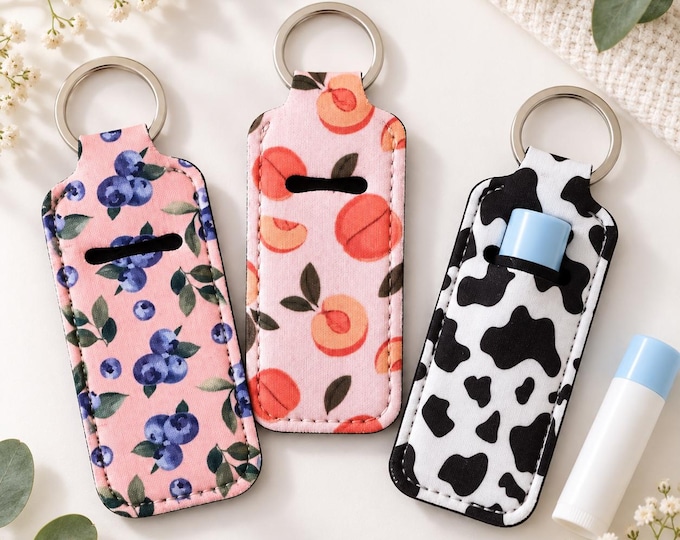 Custom Photo Chapstick Holder Keychain, Personalized Lip Balm Holder, Bag Accessory