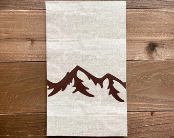 mountain range linen towel