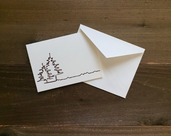 spruce tree outline greeting card