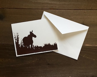 cow moose silhouette greeting card