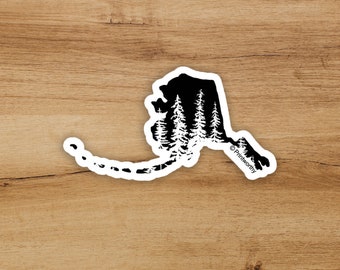 Waterproof Sticker - Sticker - Stately Spruce - Alaska - Vinyl - Decal