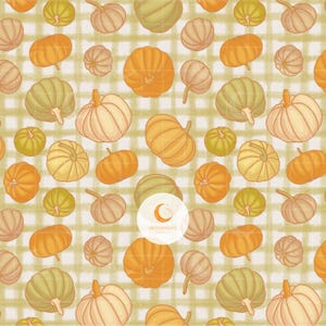 Pumpkin Plaid Seamless Pattern – Hand Drawn Fall Digital Download, Transparent & Full Background Options, Personal and Small Commercial Use