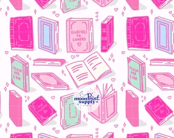 Romantasy Books Seamless Pattern gift commercial use