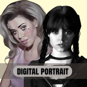 Custom portrait from photo, Realistic hand-drawn style, Digital download, Profile picture, avatar, couple portrait, Personalized art gift
