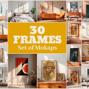 30 Frames Mockup PSD Bundle Set, PSD Frames Bundle, Frame Mockup Bundle, 30 PSD Wall Mockup Frame, Mega Bundle Frames Mockup