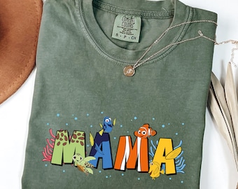 Mother's Day Squirt Nemo MAMA Shirt , Comfort Colors® Finding Nemo MOM Shirt, Disney Pixar Shirt, Disney Finding Dory Shirt TSF270