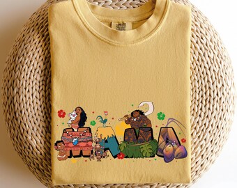 Disney Moana Mama Comfort Colors Shirt, Princess Moana Family Matching T-Shirt, Disney Pua And Heihei Mom Shirt, Disney Maui Mama Tee,TSF108