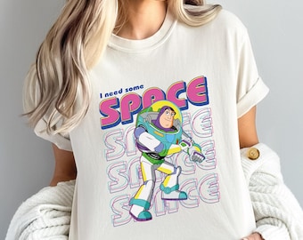 Toy Story I Need Some Space Buzz Shirt: Retro Buzz Lightyear Space Graphic Tee,