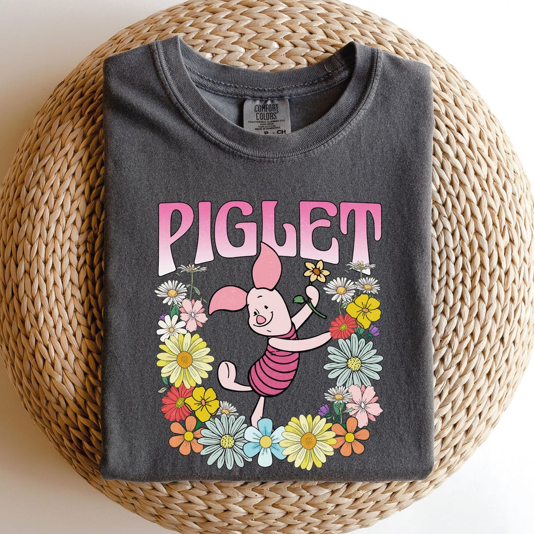 Retro Disney Piglet T-shirt, Vintage Piglet Floral 90s Shirt, Winnie ...