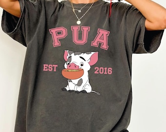 Comfort Colors Pua Pig Tee Shirt, Princess Moana Pua Character T-shirt, Disneyland Trip TeeShirt,