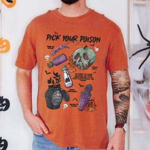 Comfort Colors® Retro Disney Pick Your Poison Shirt, Disney Villains Poison Shirt, Disneyland Halloween Shirt, Kuzco Poison Shirt, TSF103