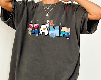Disney Frozen Mama Comfort Colors Shirt, Princess Elsa Anna Mom T-Shirt, Elsa and Anna Best Mom Ever T-Shirt, Mother's Day Gift Idea, TSF101