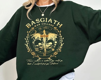 Basgiath War College Sweatshirt, Violet Sorrengail, Fourth Wing Sweatshirt, Dragon Fantasy Book Lover Pullover,