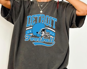 Retro Mascot Football Comfort Colors T-Shirt, Vintage 90s Style Football Game Day Shirt, Vintage Detroit Tee