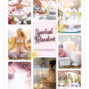 Spiritual Relaxation Stock Images: Canva Template, PLR (Digital Download)