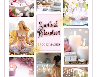 Spiritual Relaxation Stock Images: Canva Template, PLR (Digital Download)