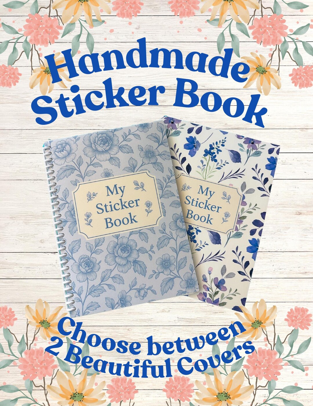 Floral Sticker Book | Reusable Album, Vintage Botanical Cover ...