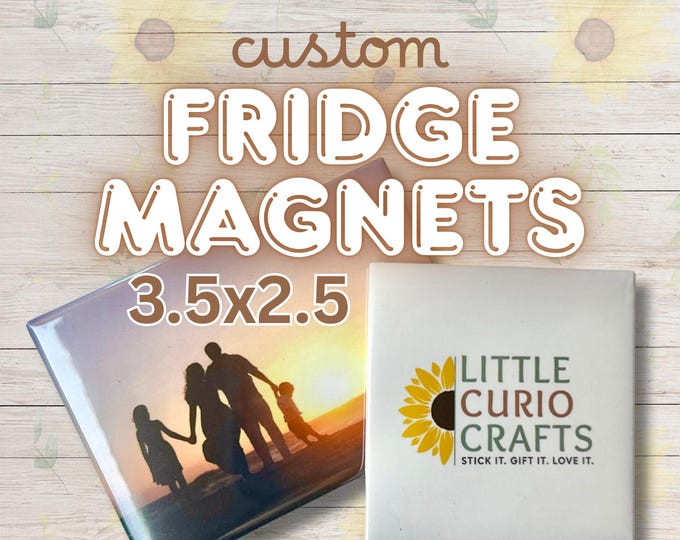 Featured listing image: 3.5x2.5" Custom Photo Fridge Magnet | Personalized Magnet Gift |  Birthday, Engagement, Wedding Favor, Holiday, Gifts, Party Favors Etc.
