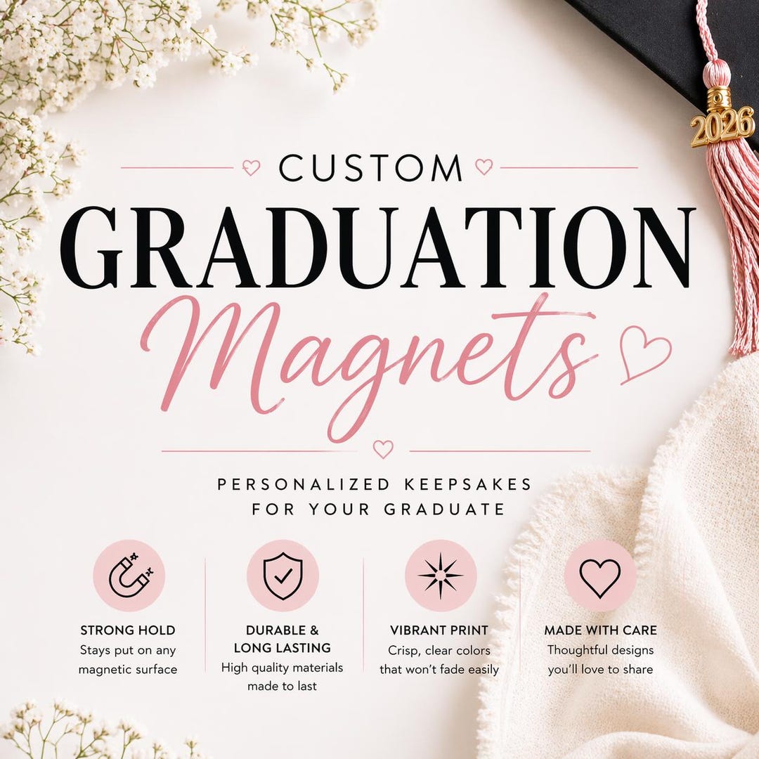 Custom Graduation Magnets | Personalized Photo Grad Magnet | Class of ...