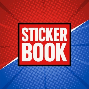 Custom Comic Style Sticker Book: Pouch & Scraper, Glossy/Matte/Holographic, A5/B5