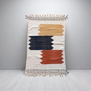 Colorful Moroccan Berber Rug: Handwoven Tribal Design