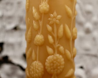 Antique Bottle-Candle "Lime Juice" Beeswax Candle by Pollen Arts