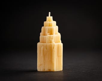 Sm Selenite Crystal Tower Beeswax Candle