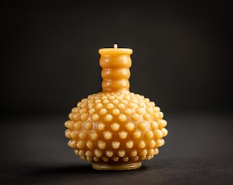 Hobnail Early 1900's Beeswax Candle / Perfume Bottle