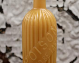 Beeswax Candle - antique bottle shaped - "POISON" Not to be Taken" - by Pollen Arts - Lg.