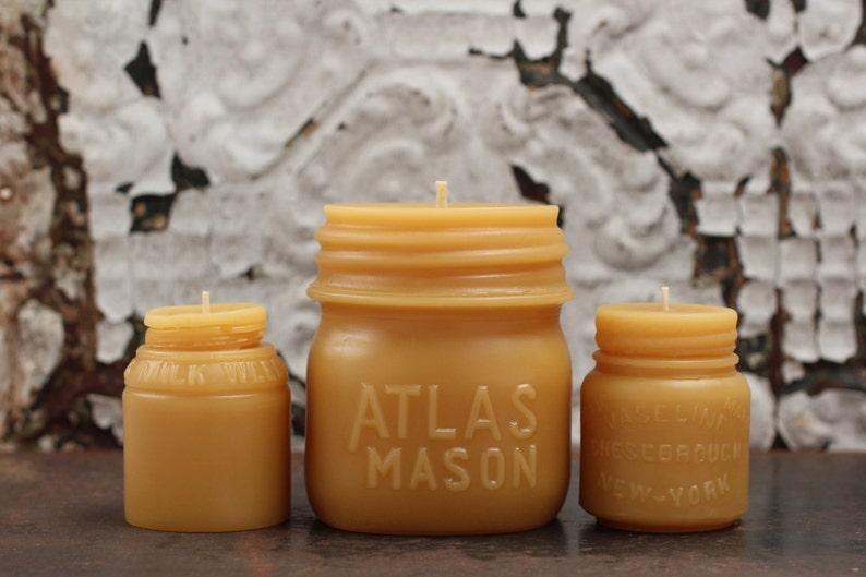 Beeswax Candle Collection Antique Bottle Shaped Etsy