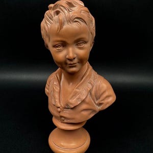 Bust &quot;Alexandre Brongniart as a child&quot; – Terracotta-style resin, after Houdon
